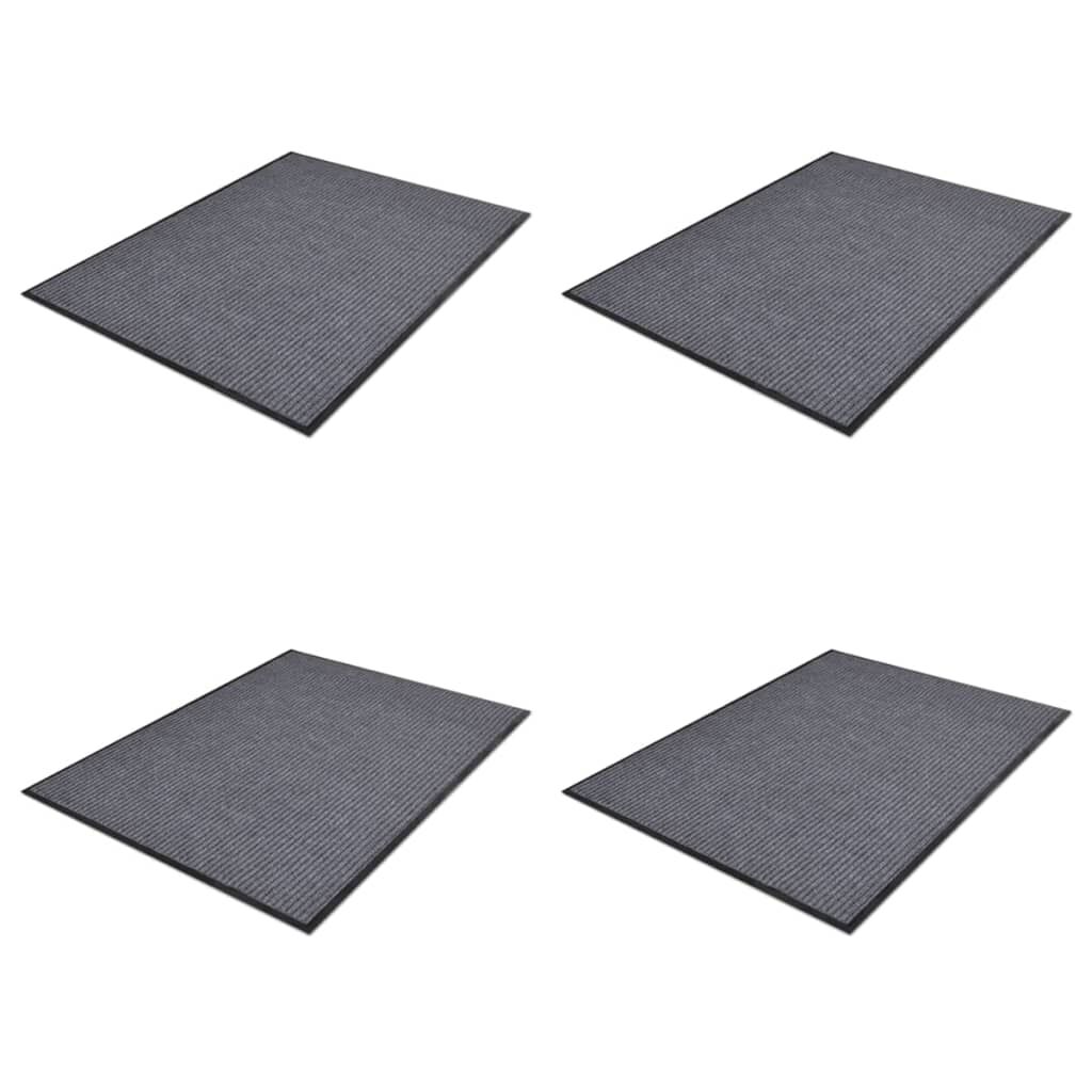 vidaXL Χαλάκια Πόρτας 4 Τεμ. Γκρι 90x60 εκ. από PVC