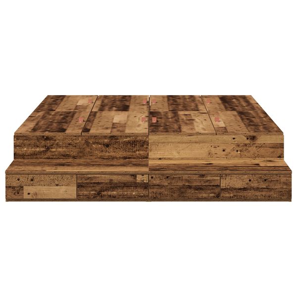 vidaXL Κρεβάτι Αποθήκευσης Παλιού Ξύλου 150x200 εκ