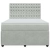 vidaXL Κρεβάτι Boxspring με Στρώμα Ανοιχτό Γκρι 160x200 εκ. Βελούδινο