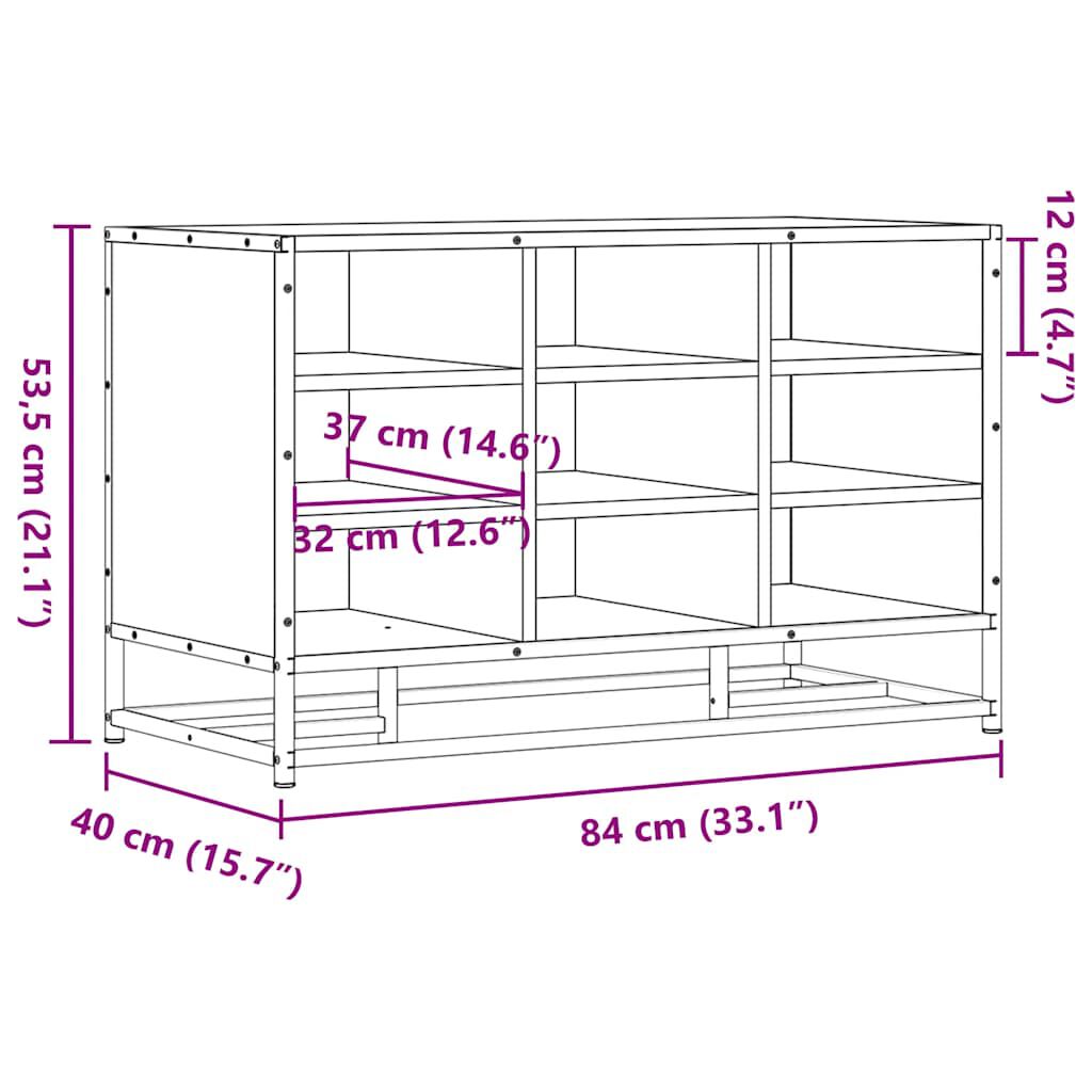Πάγκος παπουτσιών vidaXL Sonoma Oak 84x40x53,5 cm