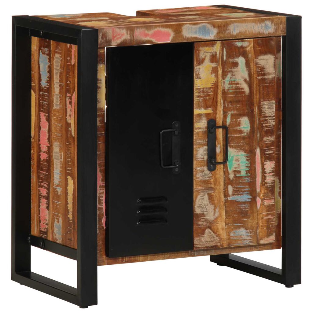 vidaXL Ντουλάπι Μπάνιου Πολύχρωμο 55x35x60 cm Μασίφ Ξύλο Ανακυκλωμένο