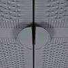 vidaXL Ντουλάπι Αποθήκευσης Κήπου Γκρι 65x45x172 εκ. από Ρατάν PP
