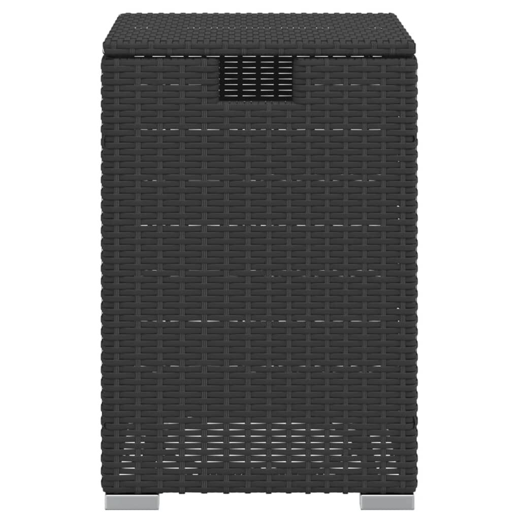 vidaXL Κάλυμμα-Τραπέζι Φιάλης Προπανίου Μαύρο 40x40x60 εκ. Συνθ. Ρατάν