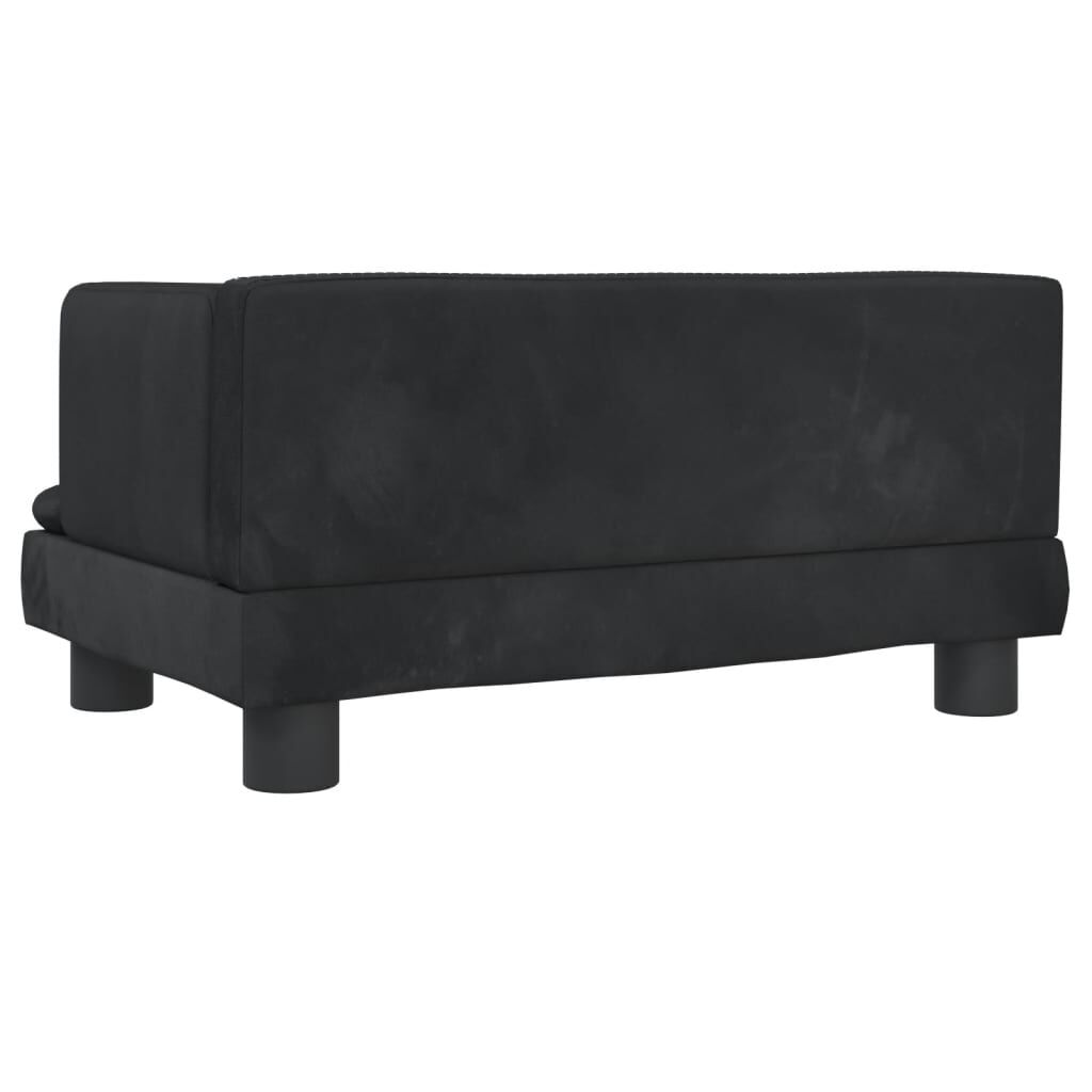 vidaXL Καναπές Παιδικός Μαύρος 60 x 40 x 30 εκ. από Βελούδο
