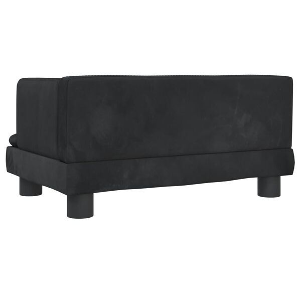 vidaXL Καναπές Παιδικός Μαύρος 60 x 40 x 30 εκ. από Βελούδο