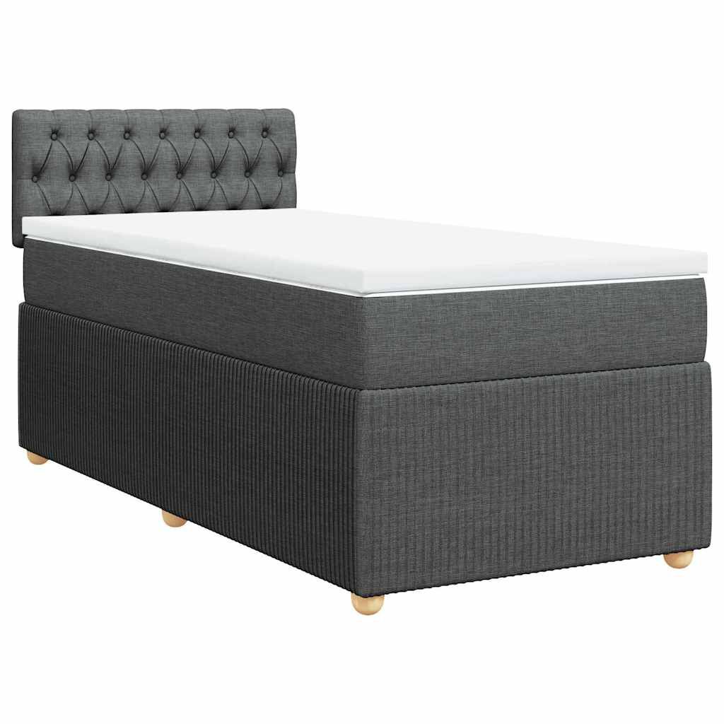 vidaXL Κρεβάτι Boxspring με Στρώμα Σκούρο Γκρι 80x200 εκ. Υφασμάτινο