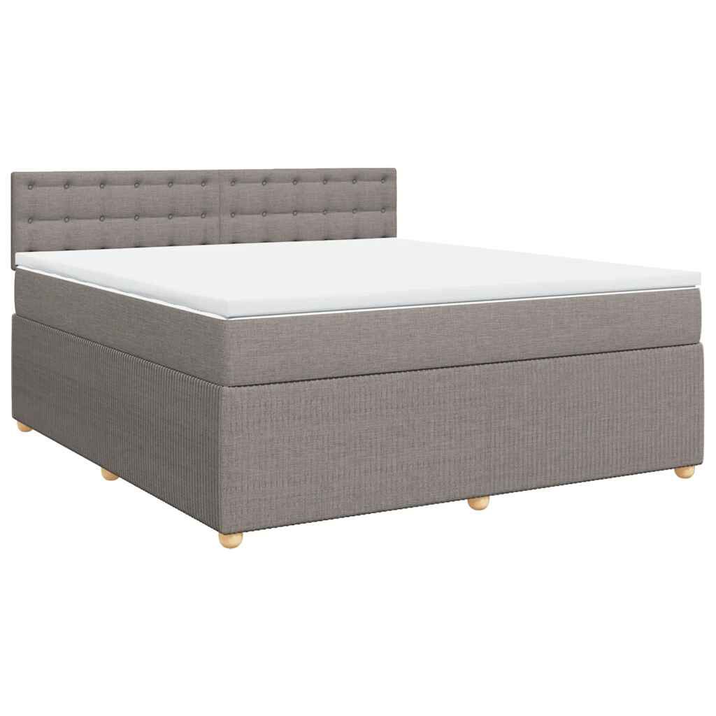 vidaXL Κρεβάτι Boxspring με Στρώμα Taupe 180x200 εκ. Υφασμάτινο