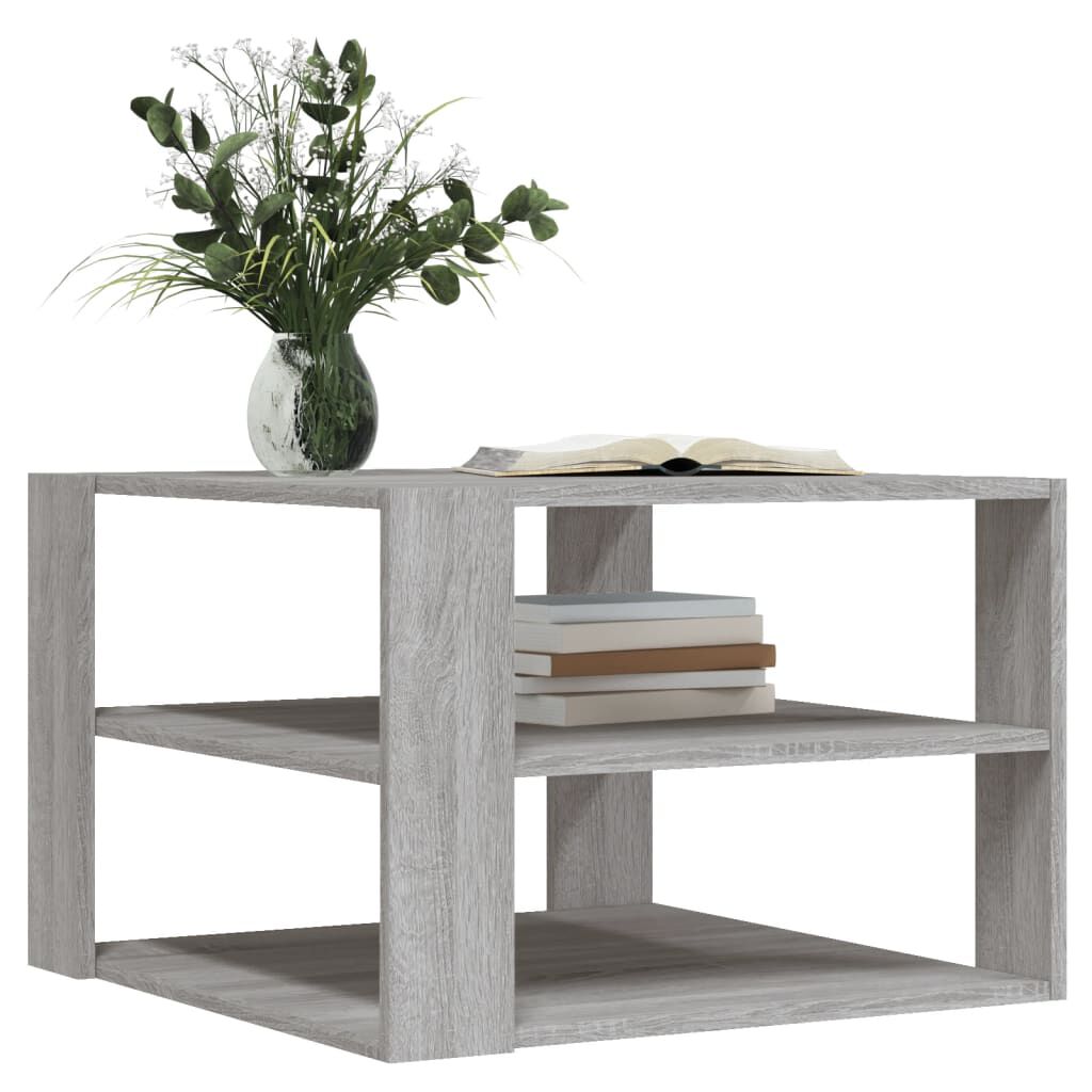 vidaXL Τραπεζάκι Σαλονιού Γκρι Sonoma59,5x59,5x40εκ.Επεξεργασμένο Ξύλο
