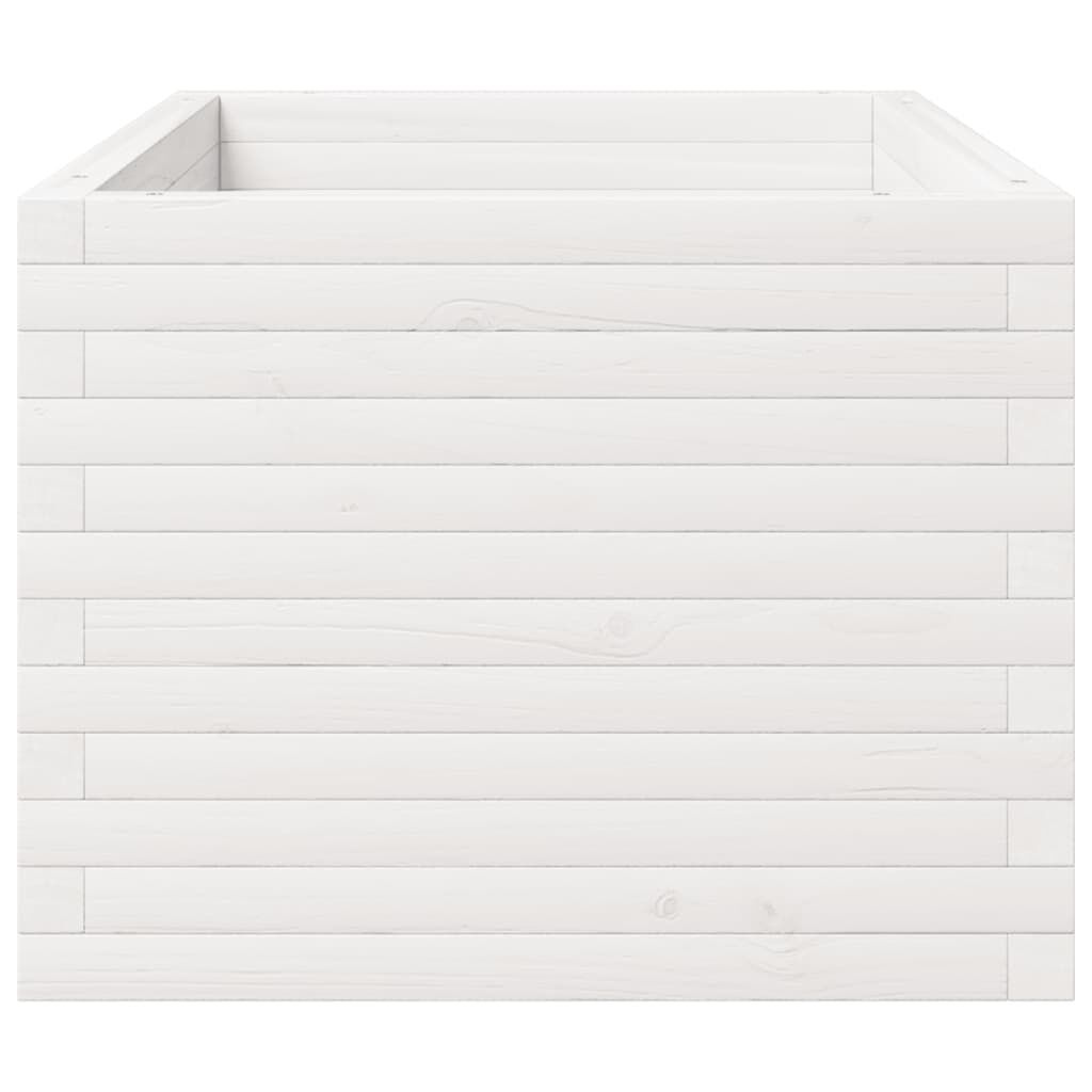 vidaXL Ζαρντινιέρα Κήπου Λευκή 90x60x49,5 εκ. από Μασίφ Ξύλο Πεύκου