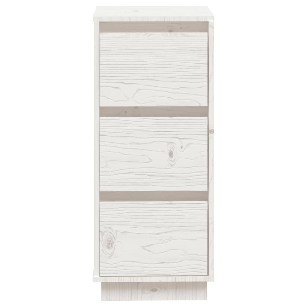 vidaXL Συρταριέρες 2 τεμ. Λευκές 32x34x75 εκ. από Μασίφ Ξύλο Πεύκου