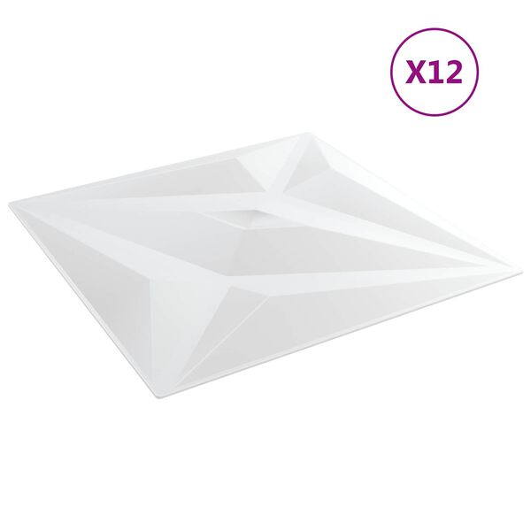 vidaXL &Pi;ά&nu;&epsilon;&lambda; &tau;&omicron;ί&chi;&omicron;&upsilon; &Alpha;&sigma;&tau;έ&rho;&iota; 12 pcs Ά&sigma;&pi;&rho;&omicron; &Alpha;&sigma;&tau;έ&rho;&iota; 50 x 50 cm &Phi;&epsilon;&lambda;&iota;&zeta;ό&lambda; XPS