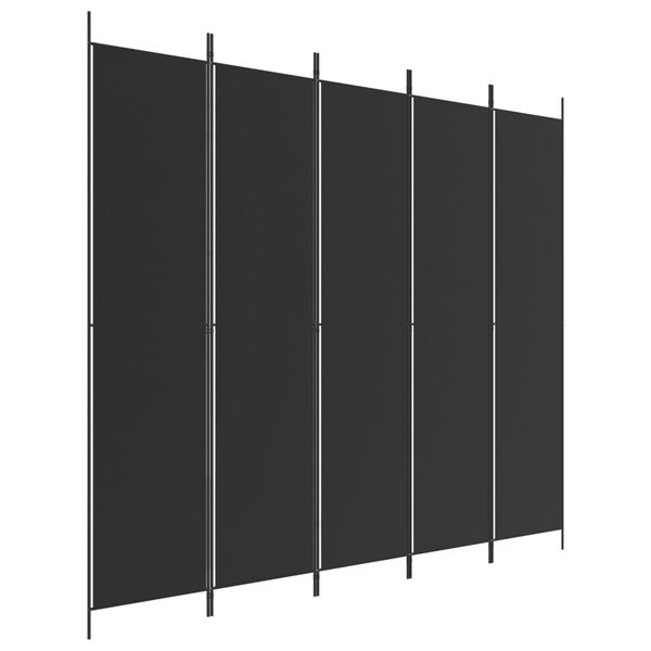 vidaXL Διαχωριστικό Δωματίου με 5 Πάνελ Μαύρο 250x220 εκ. από Ύφασμα
