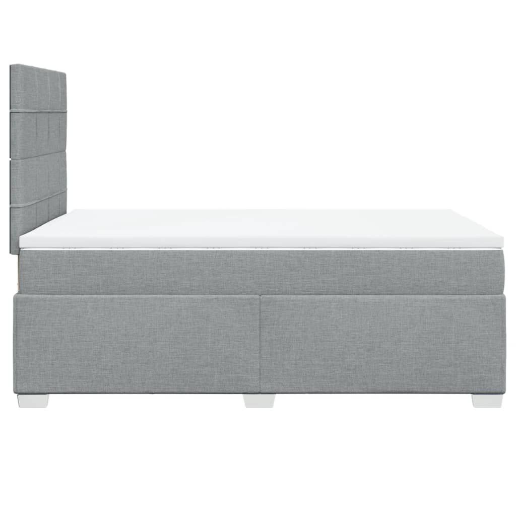 vidaXL Κρεβάτι Boxspring με Στρώμα Ανοιχτό Γκρι 120x190 εκ. Υφασμάτινο