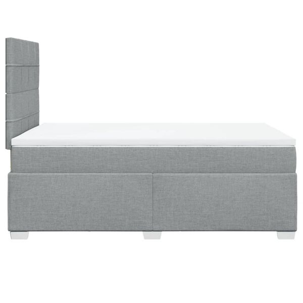 vidaXL Κρεβάτι Boxspring με Στρώμα Ανοιχτό Γκρι 120x190 εκ. Υφασμάτινο
