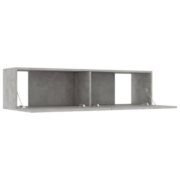 vidaXL Έπιπλο Τηλεόρασης Γκρι Σκυροδέματος 120x30x30εκ. από Επεξ. Ξύλο