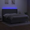 vidaXL &Kappa;&rho;&epsilon;&beta;ά&tau;&iota; Boxspring &mu;&epsilon; &Sigma;&tau;&rho;ώ&mu;&alpha; & LED &Sigma;&kappa;.&Gamma;&kappa;&rho;&iota; 160x200 &epsilon;&kappa; &Upsilon;&phi;&alpha;&sigma;&mu;ά&tau;&iota;&nu;&omicron;