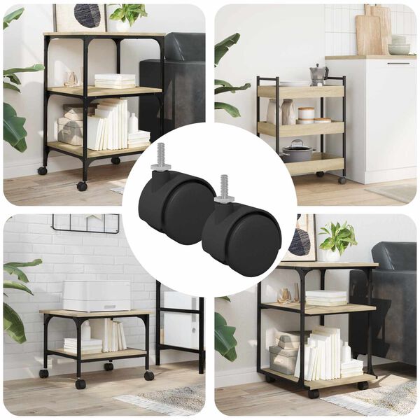 vidaXL &Tau;&rho;&omicron;&chi;ί&sigma;&kappa;&omicron;&sigmaf; 2 pcs &Mu;&alpha;ύ&rho;&omicron; &kappa;&alpha;&iota; &Alpha;&sigma;&eta;&mu;ί 40,1 x 40,1 x 37,8 &chi;&lambda;&sigma;&tau;