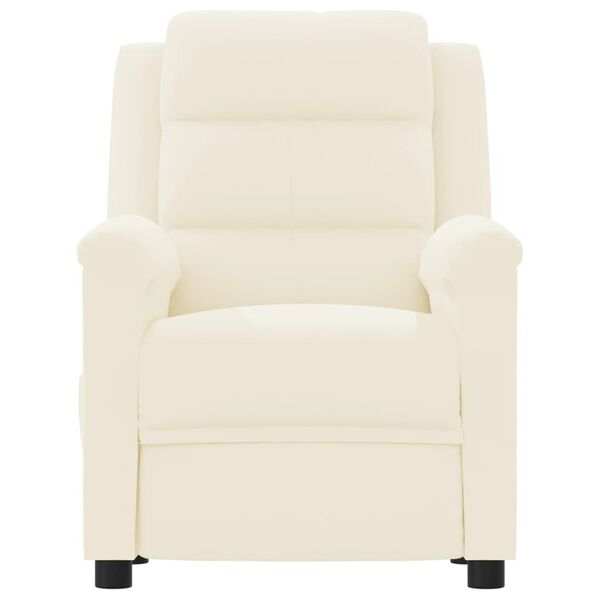 vidaXL Πολυθρόνα Μασάζ Ηλεκτρική Κρεμ από Συνθετικό Δέρμα