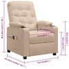 vidaXL Πολυθρόνα Μασάζ Ηλεκτρική Κρεμ Υφασμάτινη