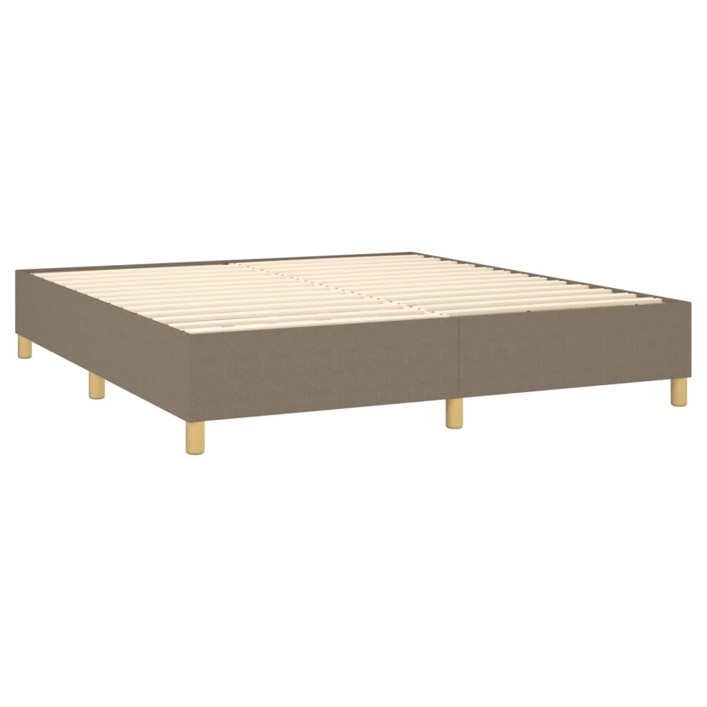 vidaXL Κρεβάτι Boxspring με Στρώμα & LED Taupe 180x200 εκ. Υφασμάτινο
