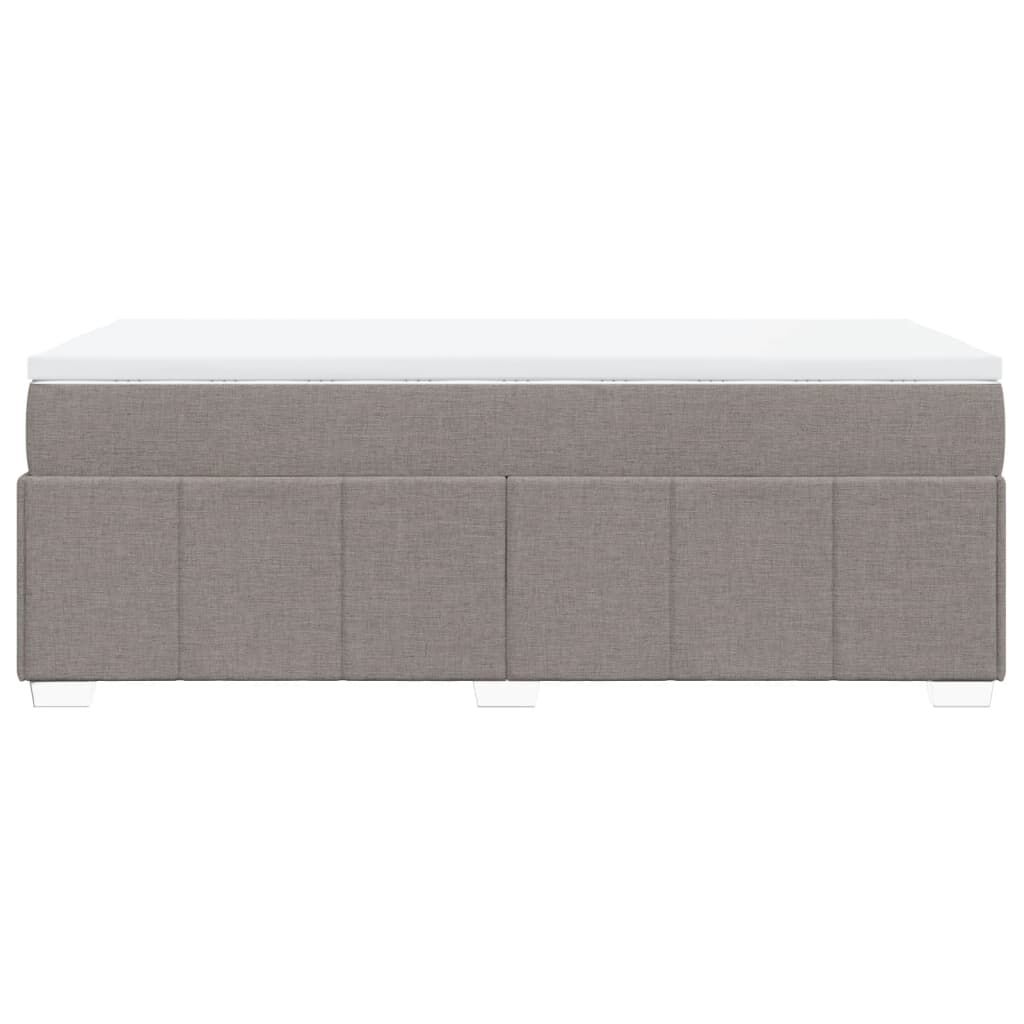 vidaXL Κρεβάτι Boxspring με Στρώμα Taupe 90x200 εκ. Υφασμάτινο
