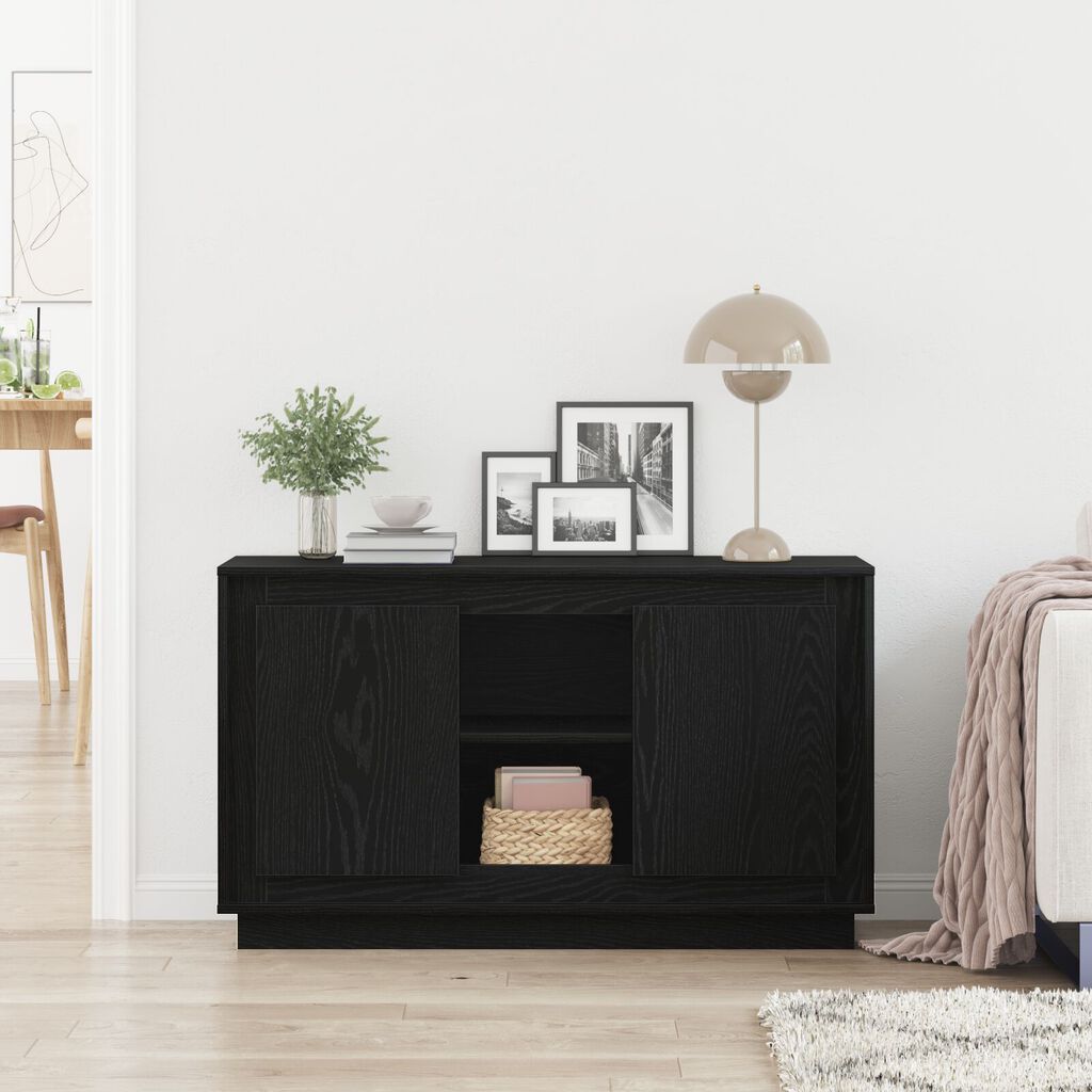 vidaXL Σερβιτόρος Μαύρο Δρύινο 102x35x60 εκ Επεξεργασμένο Ξύλο