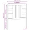 vidaXL Κεφαλάρι Κρεβατιού Μελί 96 x 4 x 100 εκ. από Μασίφ Ξύλο Πεύκου