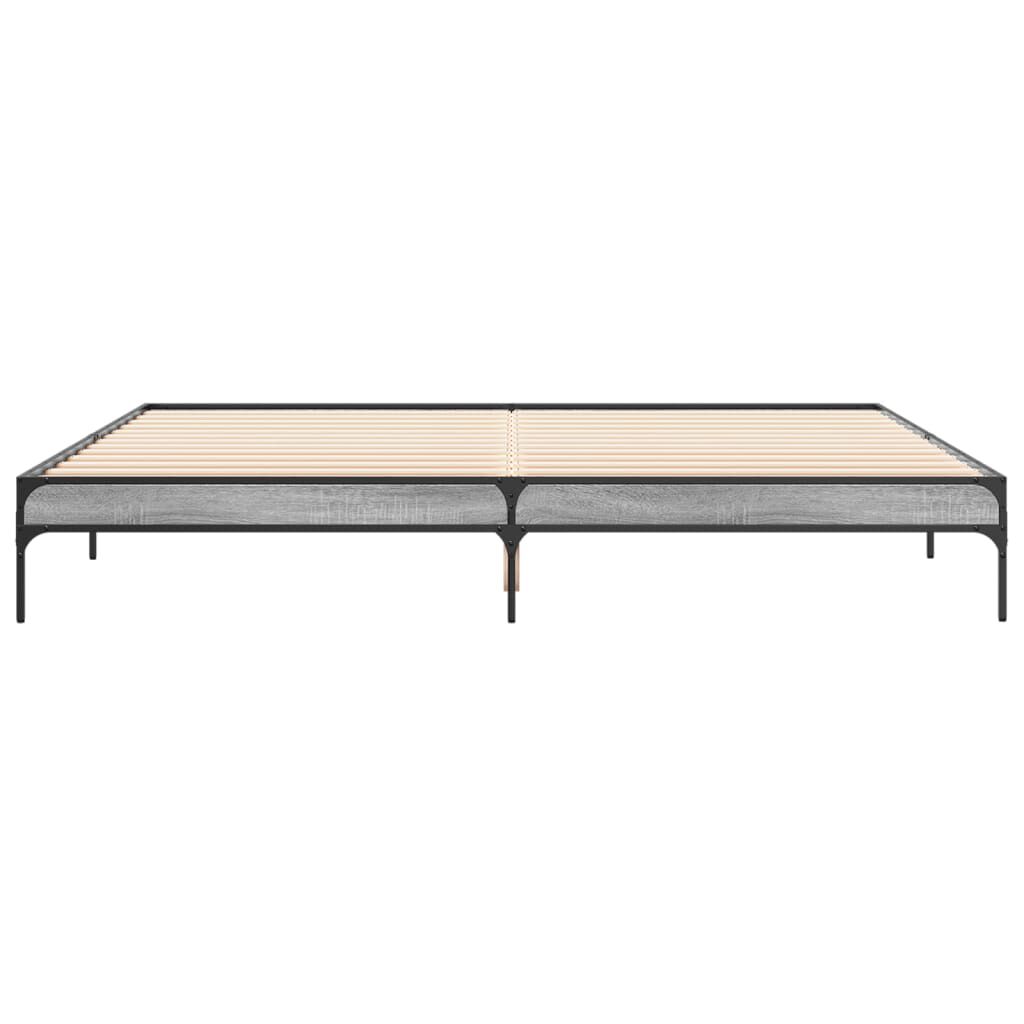 vidaXL Πλαίσιο Κρεβατιού Γκρι Sonoma 180x200 εκ. Επεξ. Ξύλο & Μέταλλο