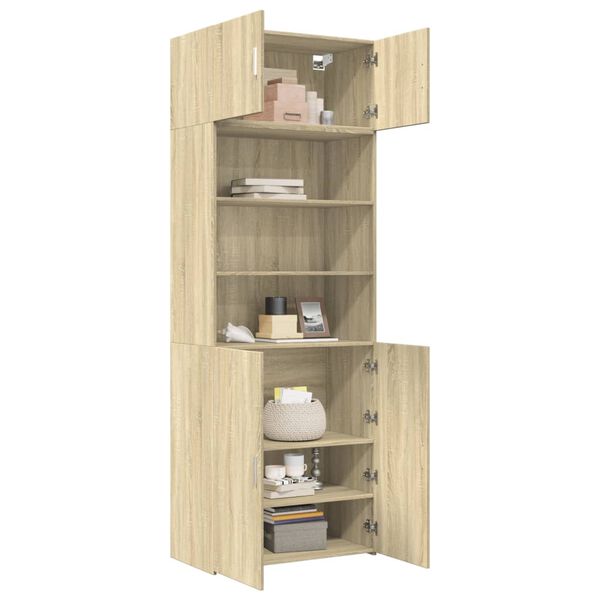 vidaXL Ραφιέρα με Ντουλάπια Sonoma Δρυς 80x42,5x225 εκ. Επεξ. Ξύλο