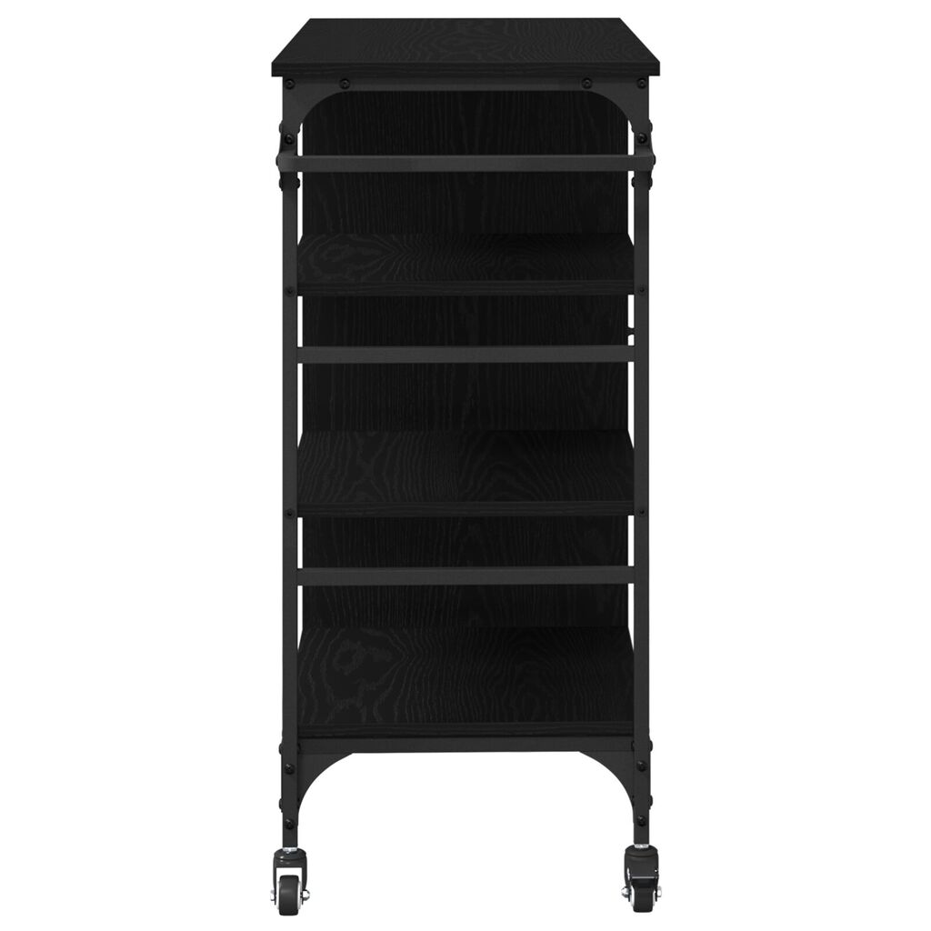 vidaXL Τρενάκι Κουζίνας Μαύρο Δρυς 87.5x38.5x84.5 cm Επεξεργασμένο Ξύλο