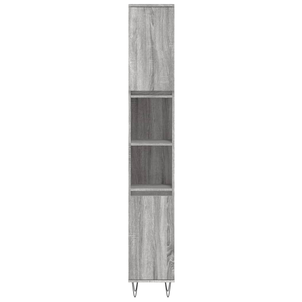 vidaXL Ντουλάπι Μπάνιου Γκρι Sonoma 30x30x190 εκ. Επεξεργασμένο Ξύλο