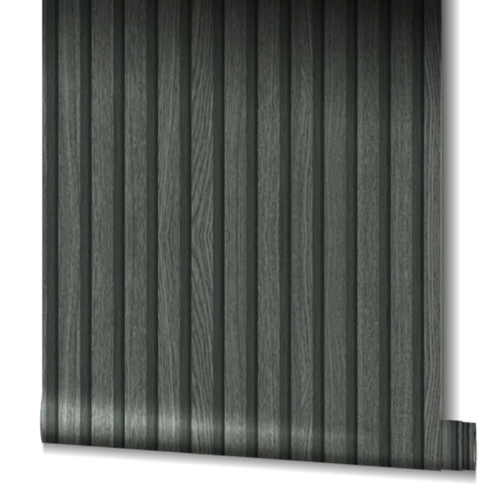 Noordwand Ταπετσαρία Botanica Wooden Slats Μαύρη και Γκρι