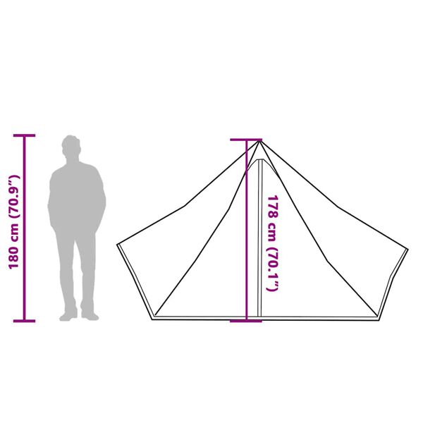 vidaXL Σκηνή Κάμπινγκ Tipi 7 Ατόμων Αδιάβροχη Γκρι/Πορτοκαλί