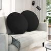 vidaXL Μαξιλάρια καθισμάτων 2 pcs Μαύρο Ø60 x 21 εκ ύφασμα