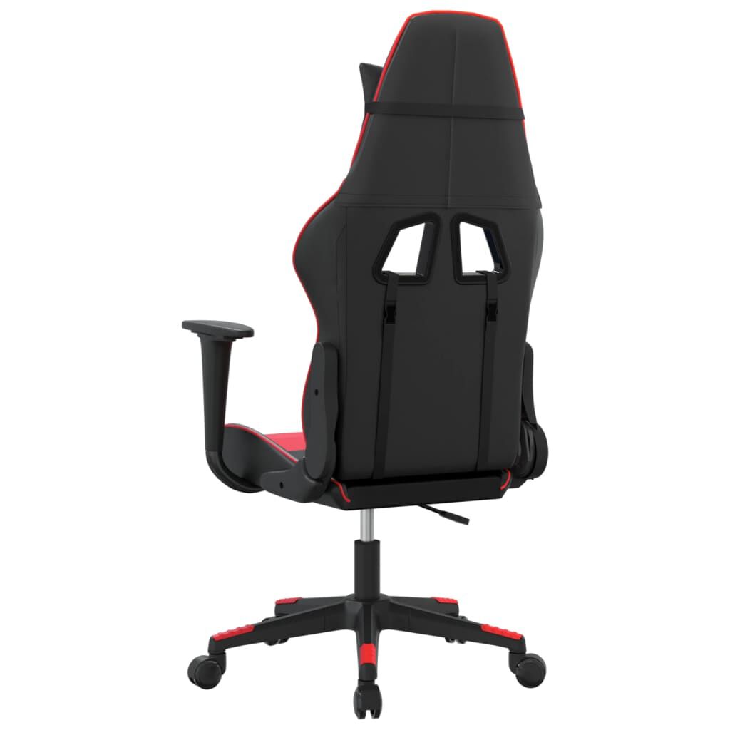 vidaXL Καρέκλα Gaming Μασάζ Μαύρο/Κόκκινο από Συνθετικό Δέρμα