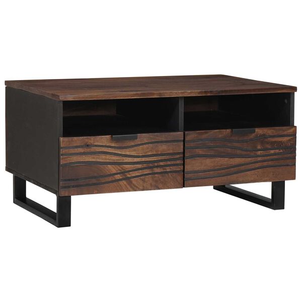 vidaXL Τραπεζάκι σαλονιού with Drawer Καφέ και Μαύρο 80 x 54 x 40 εκ