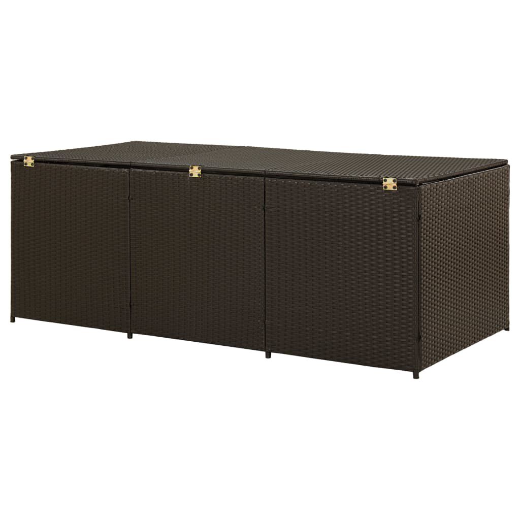 vidaXL Κουτί Αποθήκευσης Κήπου Καφέ 180x90x70 εκ. από Συνθετικό Ρατάν