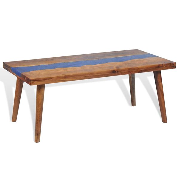 vidaXL Τραπεζάκι Σαλονιού 100 x 50 x 40 εκ. από Ξύλο Teak και Ρητίνη
