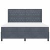 vidaXL Κρεβάτι Box Spring LED με Στρώμα Σκούρο γκρι 180 x 200 cm
