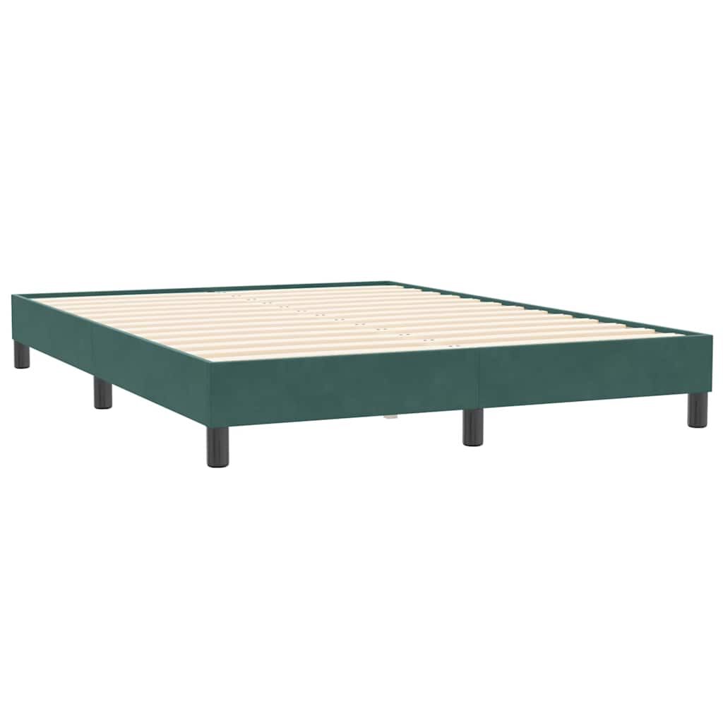 vidaXL Box Spring Κρεβάτι χωρίς στρώμα Σκούρο πράσινο Βελούδινο
