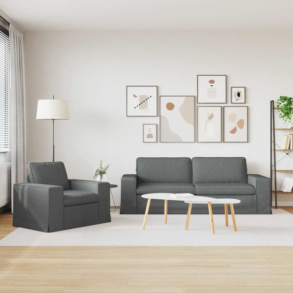 vidaXL &Sigma;&epsilon;&tau; &Kappa;&alpha;&nu;&alpha;&pi;έ 2 pcs &Sigma;&kappa;&omicron;ύ&rho;&omicron; &Gamma;&kappa;&rho;&iota; 182 x 80 x 82 &epsilon;&kappa; ύ&phi;&alpha;&sigma;&mu;&alpha;