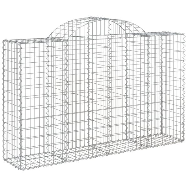vidaXL Συρματοκιβώτια Τοξωτά 3 τεμ. 200x50x120/140 εκ. Γαλβαν. Ατσάλι