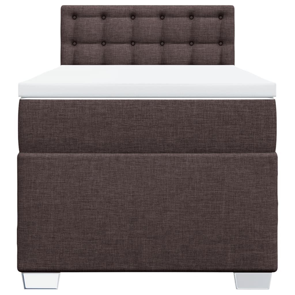 vidaXL Κρεβάτι Boxspring με Στρώμα Σκούρο Καφέ 80x200 εκ. Υφασμάτινο