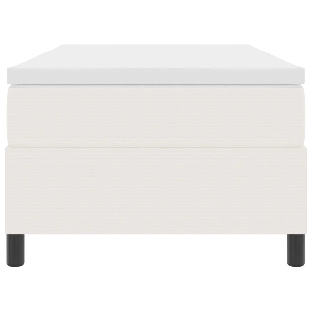 vidaXL Κρεβάτι με Στρώμα σε Κρέμ, 90 x 200 εκ., Υφασμάτινη Κορντούρα