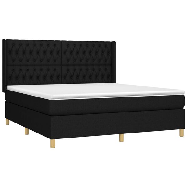 vidaXL &Kappa;&rho;&epsilon;&beta;ά&tau;&iota; Boxspring &mu;&epsilon; &Sigma;&tau;&rho;ώ&mu;&alpha; & LED &Mu;&alpha;ύ&rho;&omicron; 180x200 &epsilon;&kappa;. &Upsilon;&phi;&alpha;&sigma;&mu;ά&tau;&iota;&nu;&omicron;