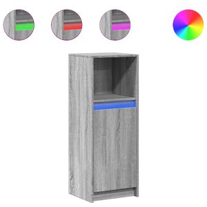 vidaXL &Nu;&tau;&omicron;&upsilon;&lambda;ά&pi;&iota; &mu;&epsilon; &Phi;ώ&tau;&alpha; LED &Gamma;&kappa;&rho;&iota; Sonoma 38x34x100&epsilon;&kappa; &Epsilon;&pi;&epsilon;&xi;&epsilon;&rho;&gamma;&alpha;&sigma;&mu;έ&nu;&omicron; &Xi;ύ&lambda;&omicron;