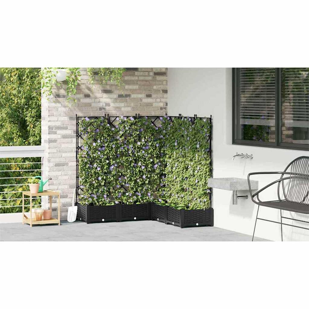 vidaXL Κηποτινάκι με Τρέλα 5 pcs Μαύρο 120 x 120 x 125.5 εκ. PP