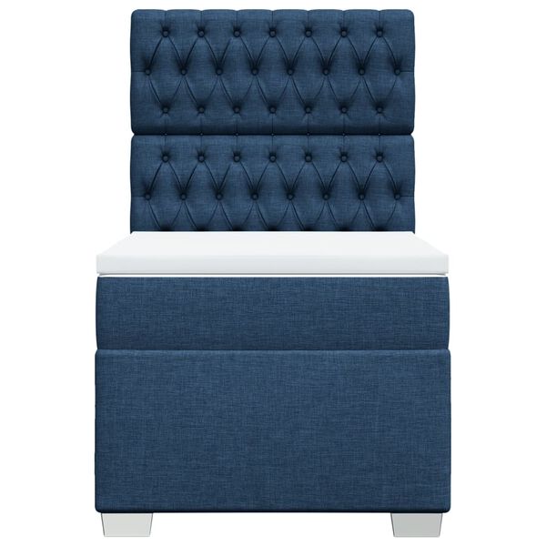 vidaXL Κρεβάτι Boxspring με Στρώμα Μπλε 80x200 εκ. Υφασμάτινο