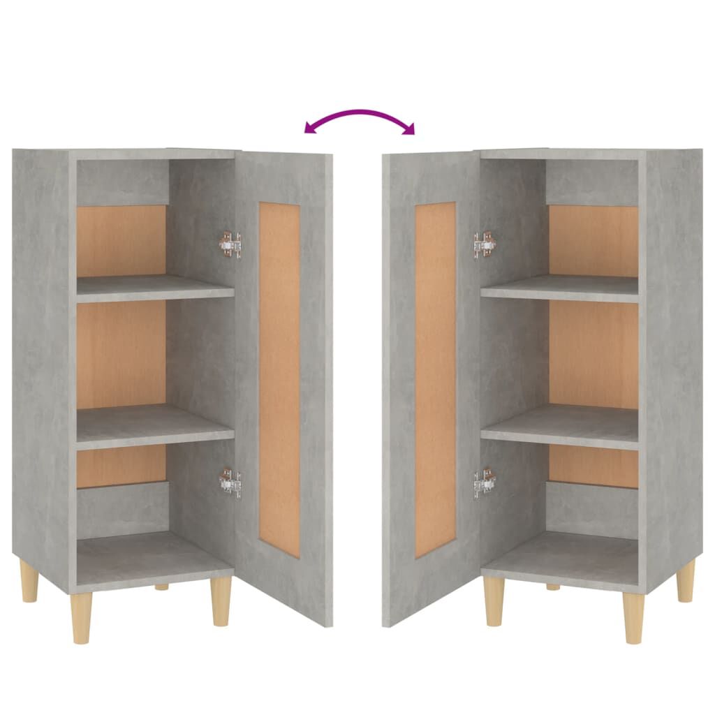 vidaXL Ντουλάπι Γκρι Σκυροδέματος 34,5x34x90 εκ. Επεξεργασμένο Ξύλο