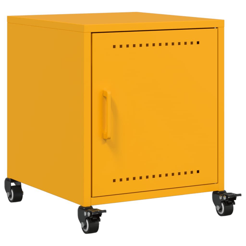 vidaXL Κομοδίνο Μουσταρδί 36x39x43,5 εκ. από Χάλυβα